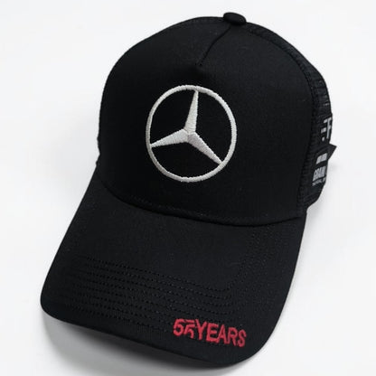 Gorra Mercedes AMG Petronas Negra con Malla | Gorra Trucker Fórmula 1 Ajustable