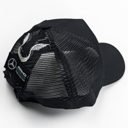 Gorra Mercedes AMG Petronas Negra con Malla | Gorra Trucker Fórmula 1 Ajustable