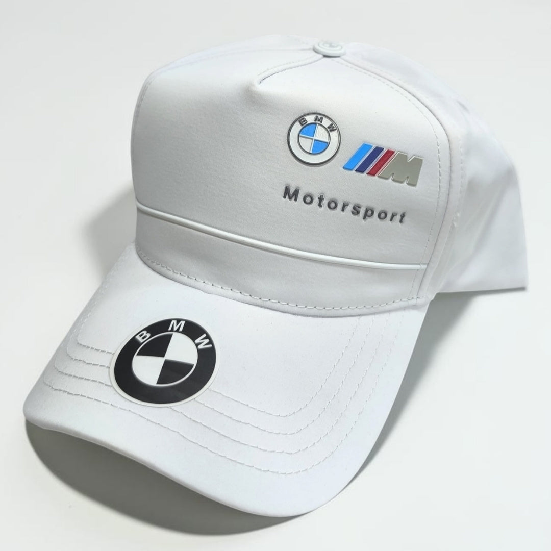 Gorra BMW Blanca | Gorra Motorsport Ajustable Estilo Deportivo