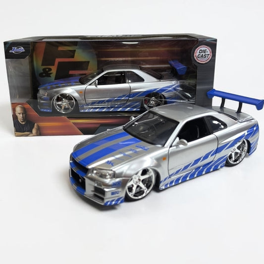 Nissan Skyline GT-R R34 Rápidos y Furiosos 1:24 Jada | Auto a Escala de Colección