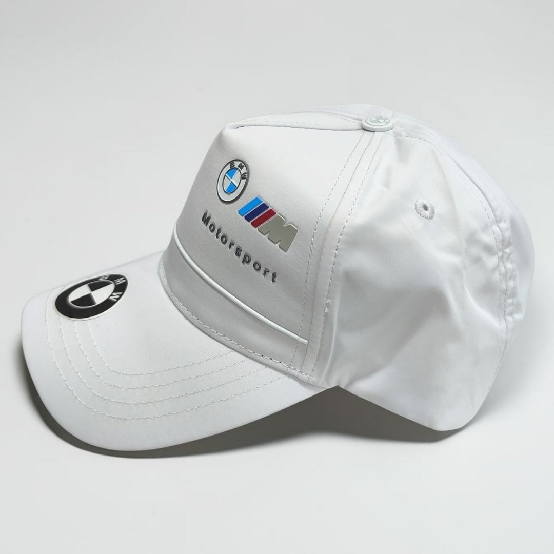 Gorra BMW Blanca | Gorra Motorsport Ajustable Estilo Deportivo