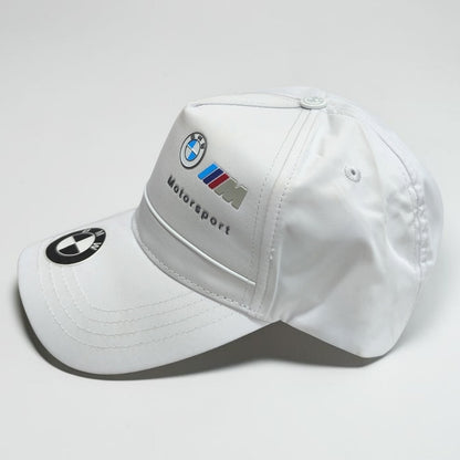 Gorra BMW Blanca | Gorra Motorsport Ajustable Estilo Deportivo