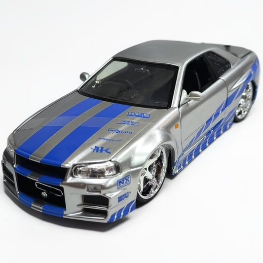 Nissan Skyline GT-R R34 Rápidos y Furiosos 1:24 Jada | Auto a Escala de Colección