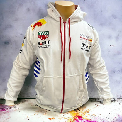 Chaqueta Oficial Red Bull 2024 Blanca - Estilo y Rendimiento en Cada Carrera