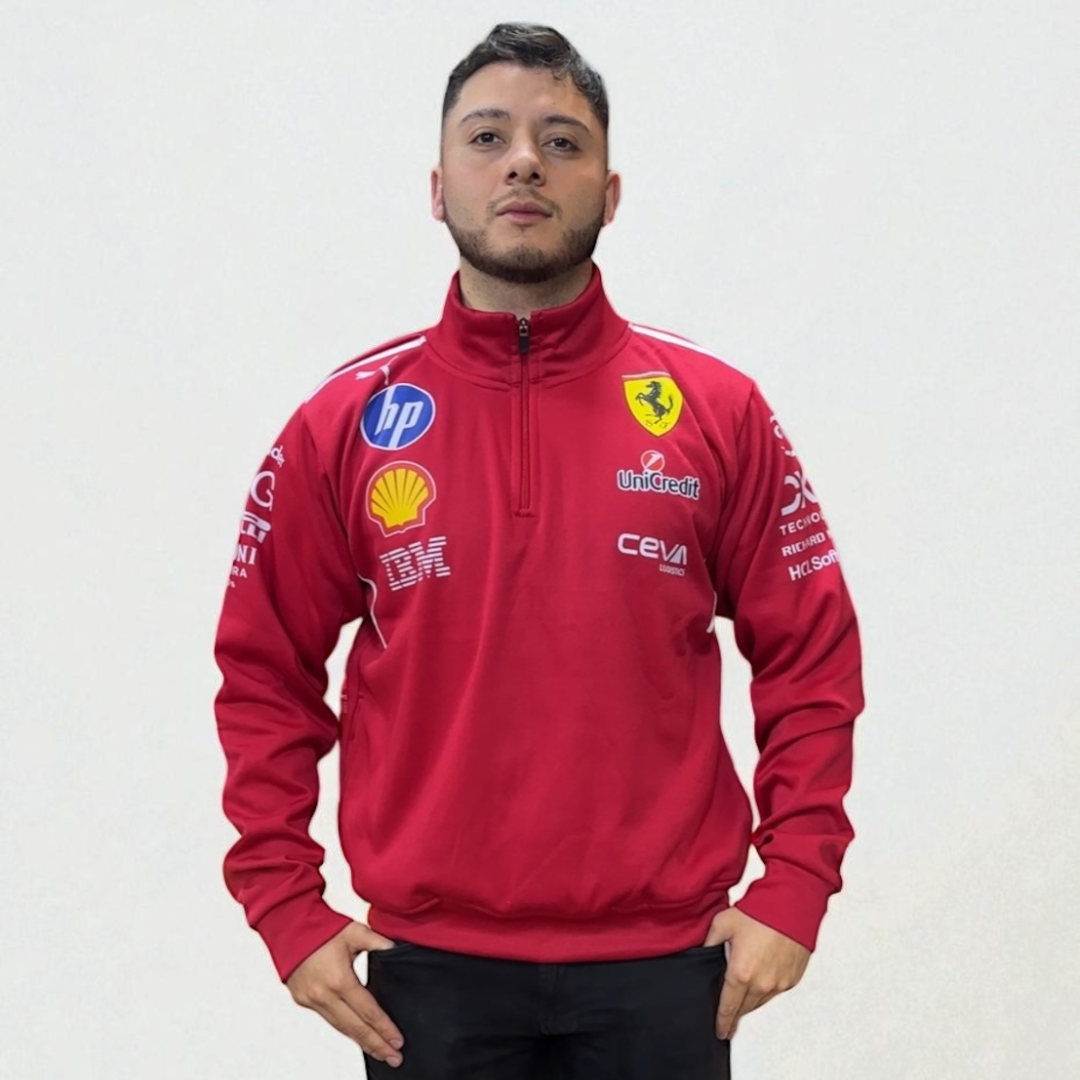 Buzo Ferrari Rojo – Pasión, Velocidad y Estilo Italiano