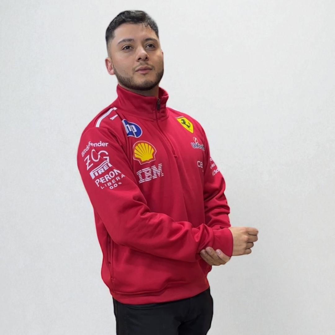 Buzo Ferrari Rojo – Pasión, Velocidad y Estilo Italiano