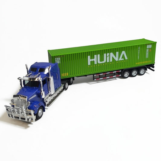 Kenworth W900 con Tráiler Contenedor Escala 1:50 | Camión de Carga Pesada Modelo de Colección