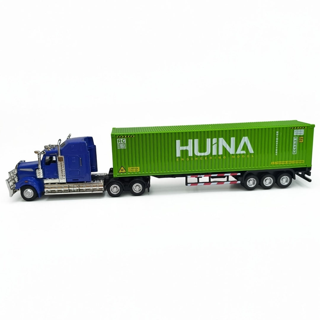 Kenworth W900 con Tráiler Contenedor Escala 1:50 | Camión de Carga Pesada Modelo de Colección