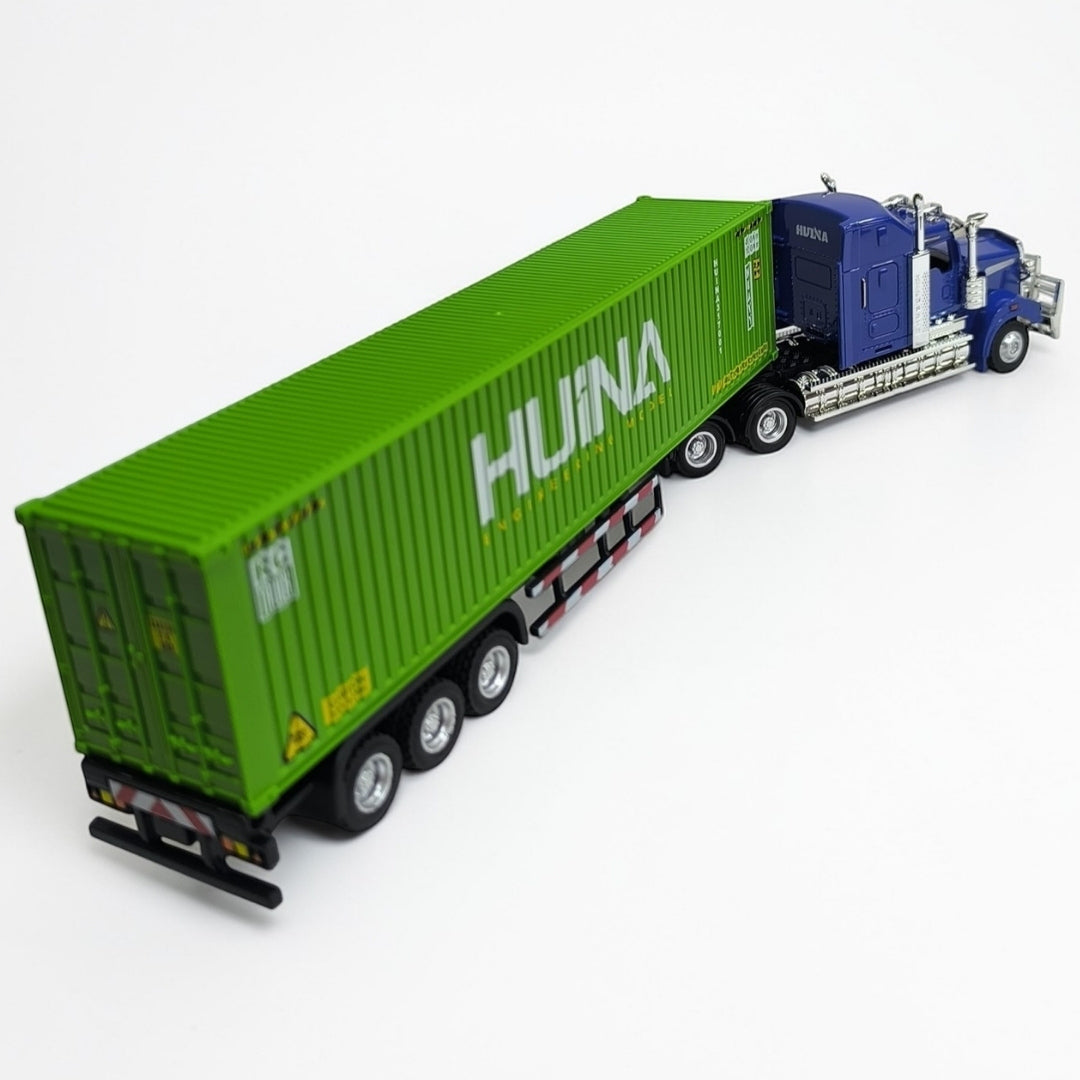 Kenworth W900 con Tráiler Contenedor Escala 1:50 | Camión de Carga Pesada Modelo de Colección