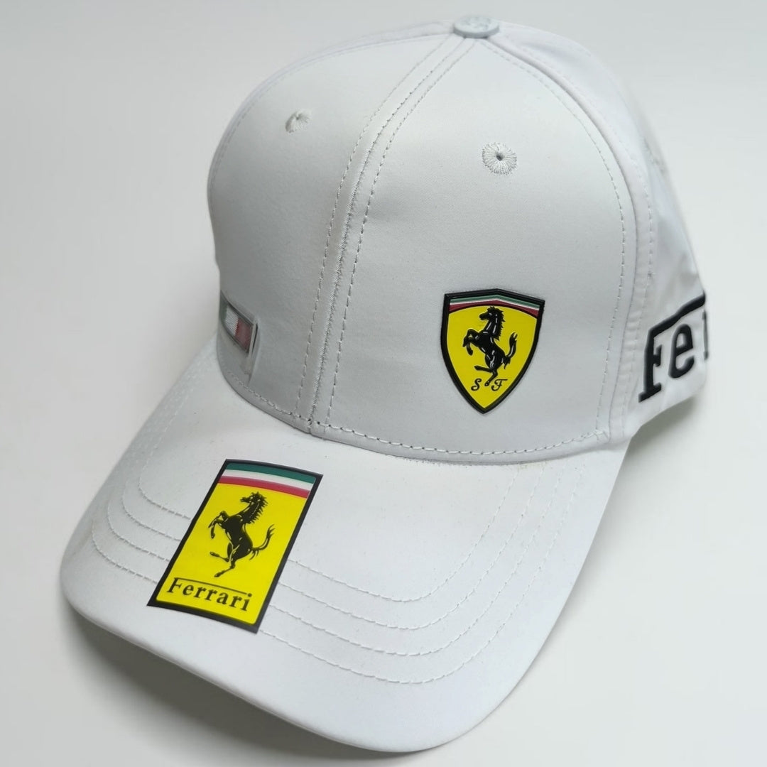 Gorra Ferrari Blanca Scuderia Ferrari | Gorra Fórmula 1 Ajustable Estilo Racing