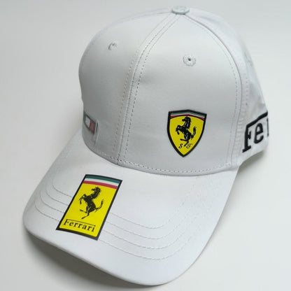 Gorra Ferrari Blanca Scuderia Ferrari | Gorra Fórmula 1 Ajustable Estilo Racing