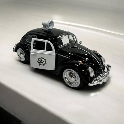 Volkswagen Beetle Escarabajo 1966 Policial 1:24 – Modelo a Escala – Vehículo Clásico Retro