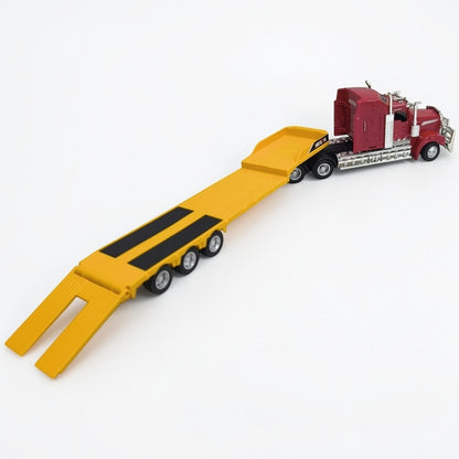 Kenworth W900 Camabaja Rojo Escala 1:50 | Camión Transportador de Carga Pesada Modelo de Colección