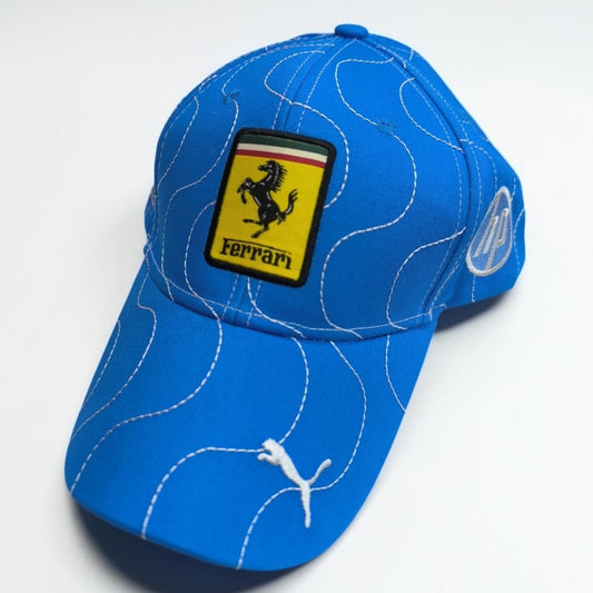 Gorra Ferrari Azul Scuderia Ferrari | Gorra Fórmula 1 Ajustable Estilo Racing