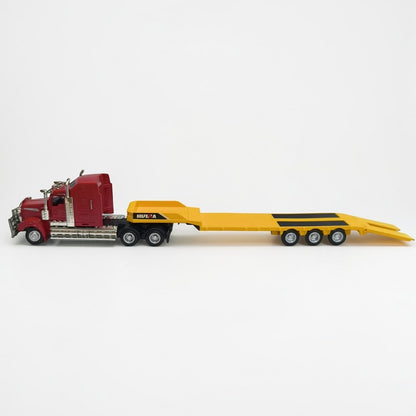 Kenworth W900 Camabaja Rojo Escala 1:50 | Camión Transportador de Carga Pesada Modelo de Colección