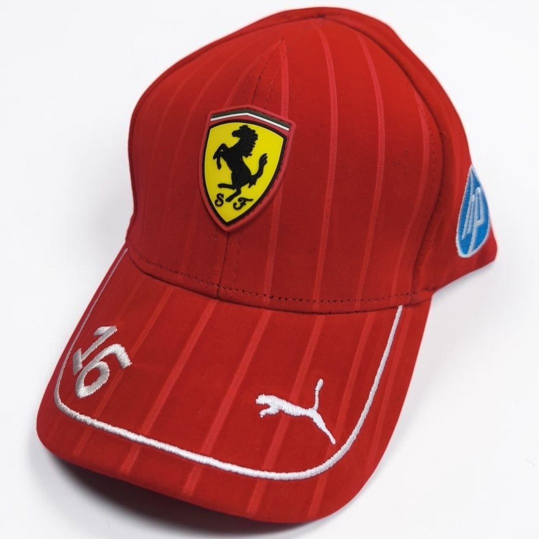 Gorra Ferrari Roja #16 | Scuderia Ferrari Fórmula 1 Charles Leclerc Ajustable