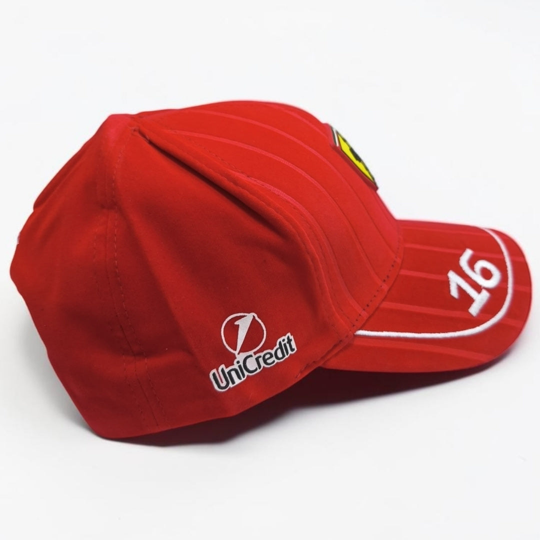 Gorra Ferrari Roja #16 | Scuderia Ferrari Fórmula 1 Charles Leclerc Ajustable
