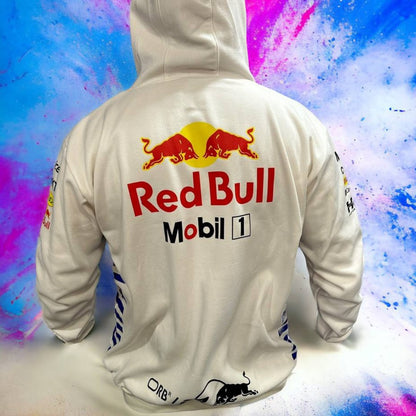 Chaqueta Oficial Red Bull 2024 Blanca - Estilo y Rendimiento en Cada Carrera