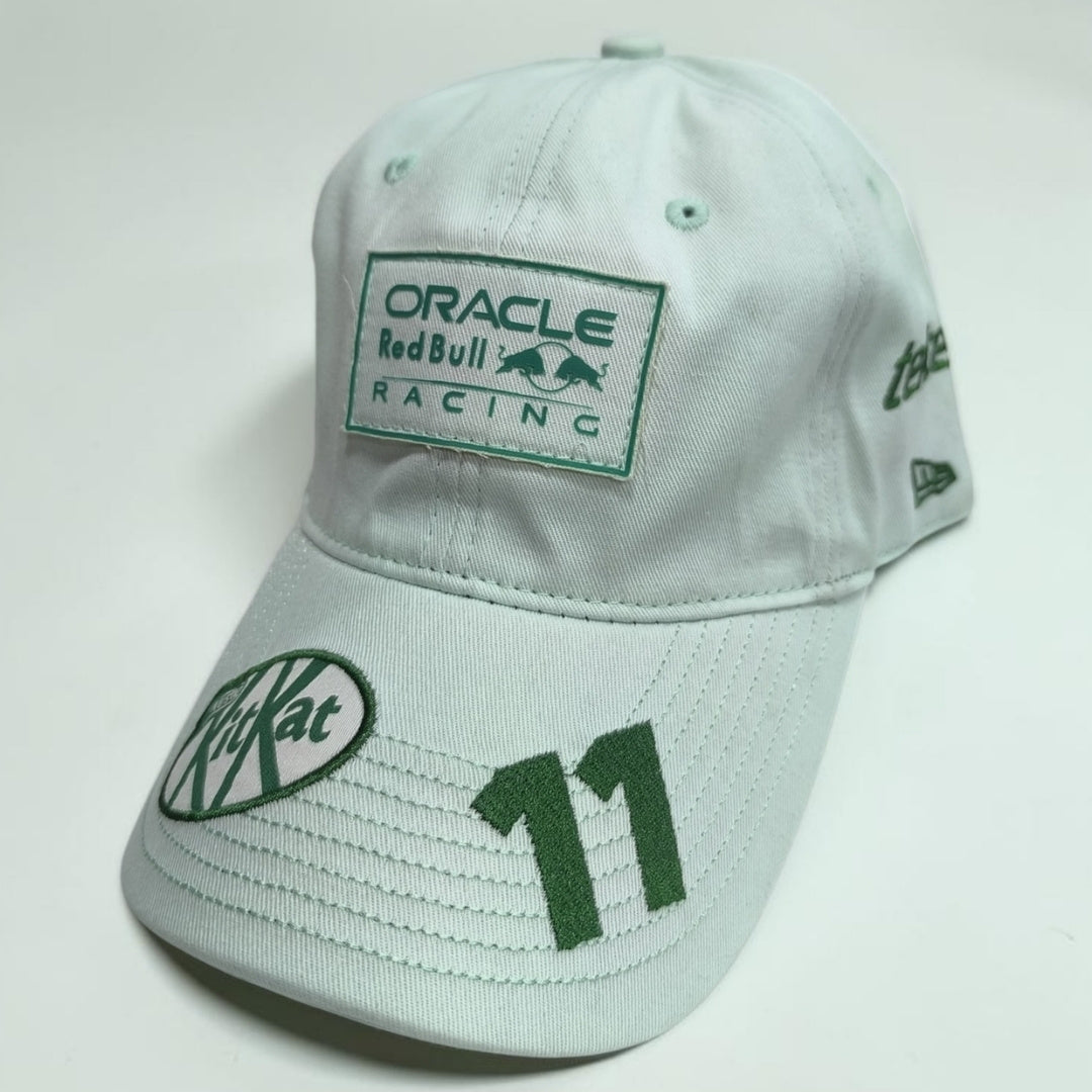 Gorra Red Bull Racing #11 Verde Menta | Gorra Fórmula 1 Checo Pérez Ajustable