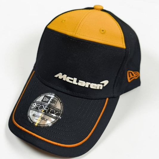 Gorra McLaren Negra y Naranja | Gorra Fórmula 1 Ajustable Estilo Racing