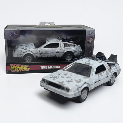 DeLorean Volver al Futuro 1 Hielo Jada Escala 1:32 | Máquina del Tiempo Modelo de Colección