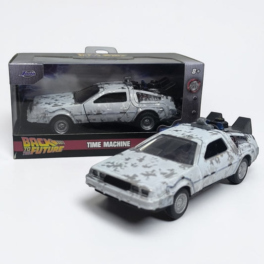 DeLorean Volver al Futuro 1 Hielo Jada Escala 1:32 | Máquina del Tiempo Modelo de Colección