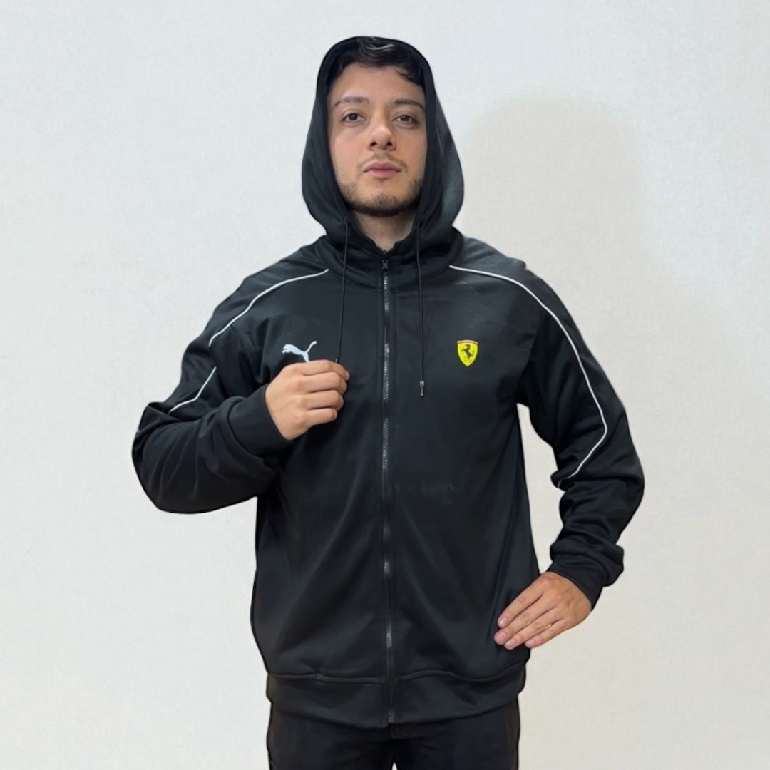 Chaqueta Ferrari Negra – Elegancia, Potencia y Espíritu de la Scuderia