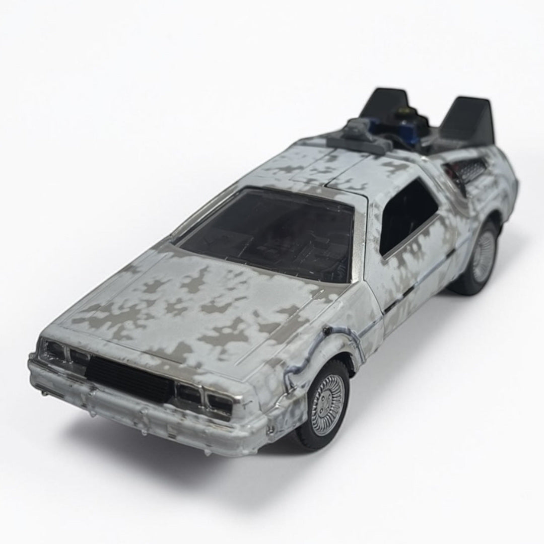 DeLorean Volver al Futuro 1 Hielo Jada Escala 1:32 | Máquina del Tiempo Modelo de Colección