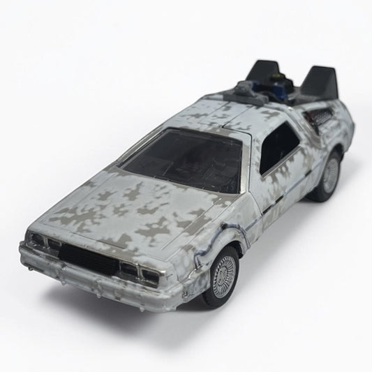 DeLorean Volver al Futuro 1 Hielo Jada Escala 1:32 | Máquina del Tiempo Modelo de Colección
