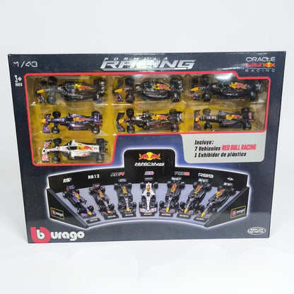 Colección Red Bull F1 x7 Escala 1:43 Bburago con Exhibidor | Set de Monoplazas Fórmula 1 de Colección