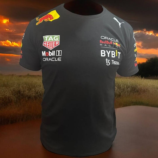 Camiseta Negra Red Bull Racing - ¡Potencia y Estilo en Cada Carrera!