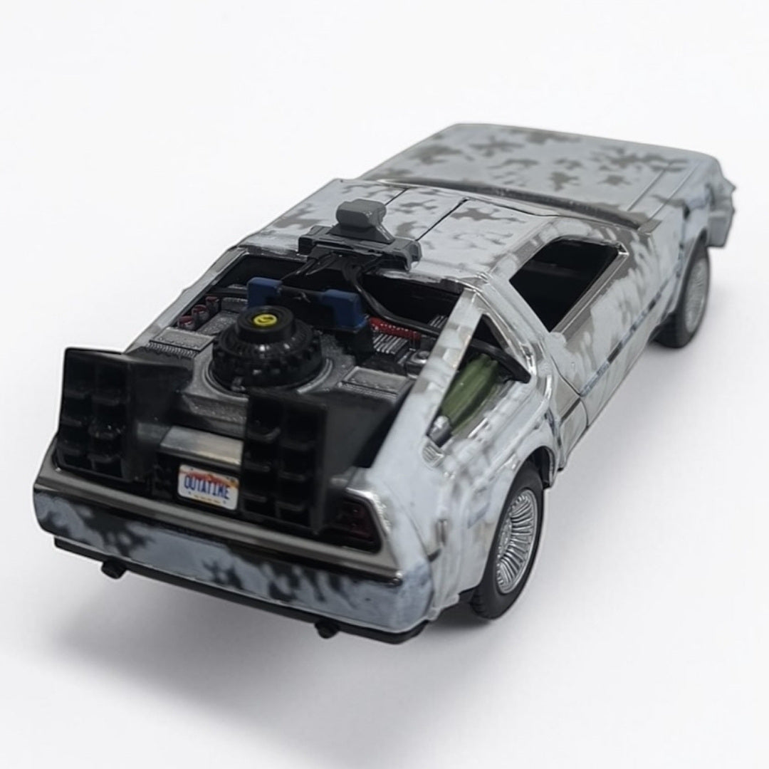 DeLorean Volver al Futuro 1 Hielo Jada Escala 1:32 | Máquina del Tiempo Modelo de Colección