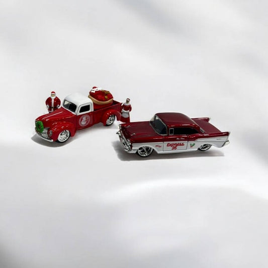 Set de Colección Navideña: 1941 Ford Pickup y 1957 Chevrolet Bel Air a Escala