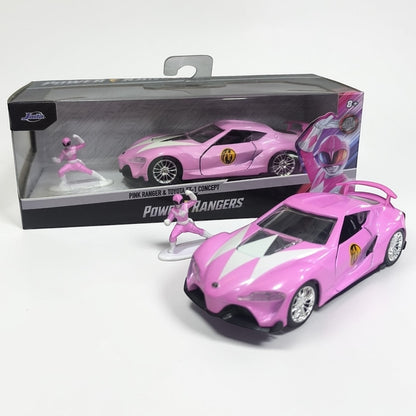 Toyota Supra Pink Ranger Power Rangers Escala 1:32 | Auto de Película Modelo de Colección