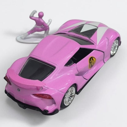 Toyota Supra Pink Ranger Power Rangers Escala 1:32 | Auto de Película Modelo de Colección