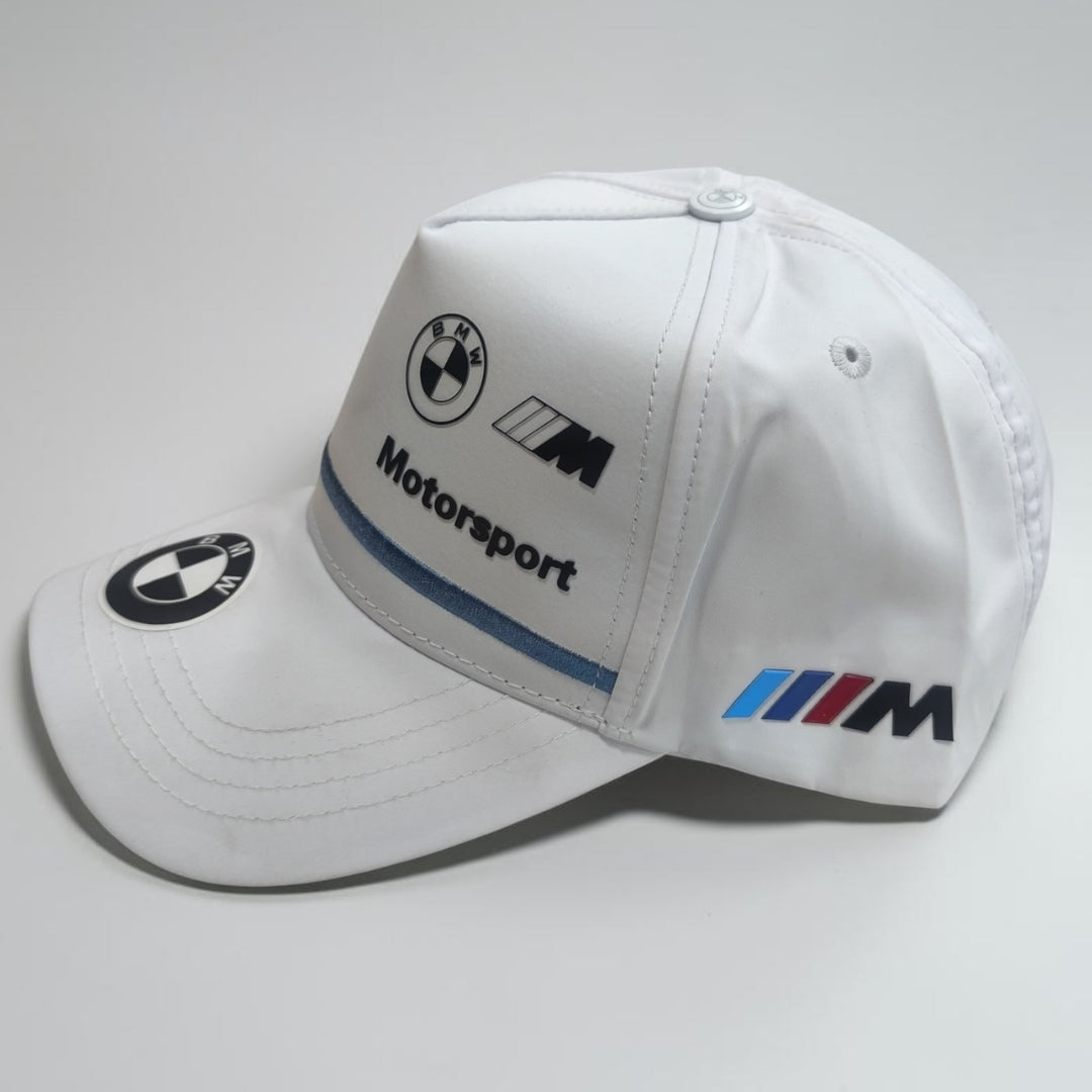 Gorra BMW Blanca | Gorra Motorsport Ajustable Estilo Deportivo