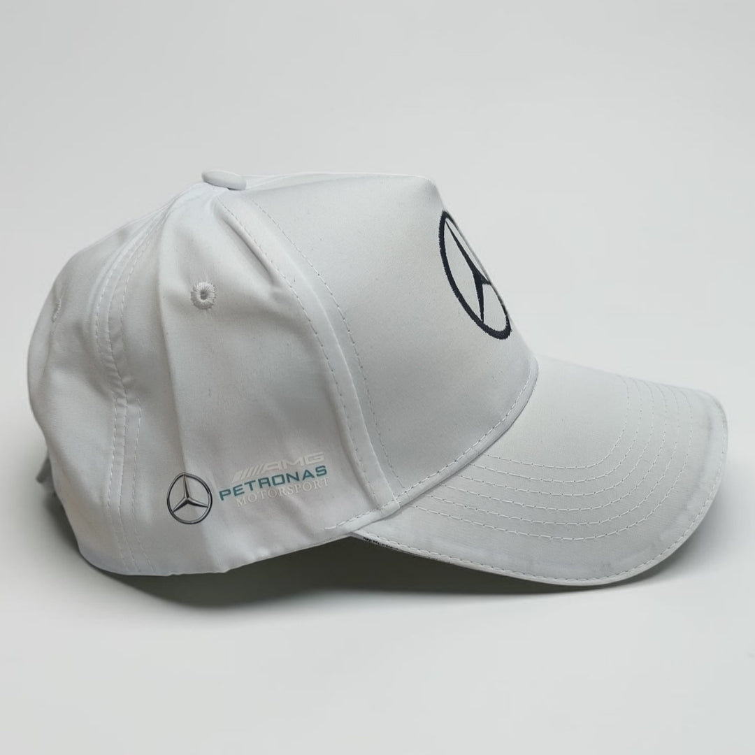 Gorra Mercedes AMG Petronas Blanca | Gorra Fórmula 1 Ajustable Estilo Racing