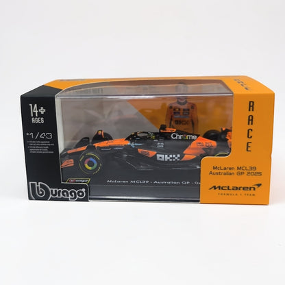 McLaren MCL39 #81 Oscar Piastri 1:43 Bburago – Auto Fórmula 1 de Colección