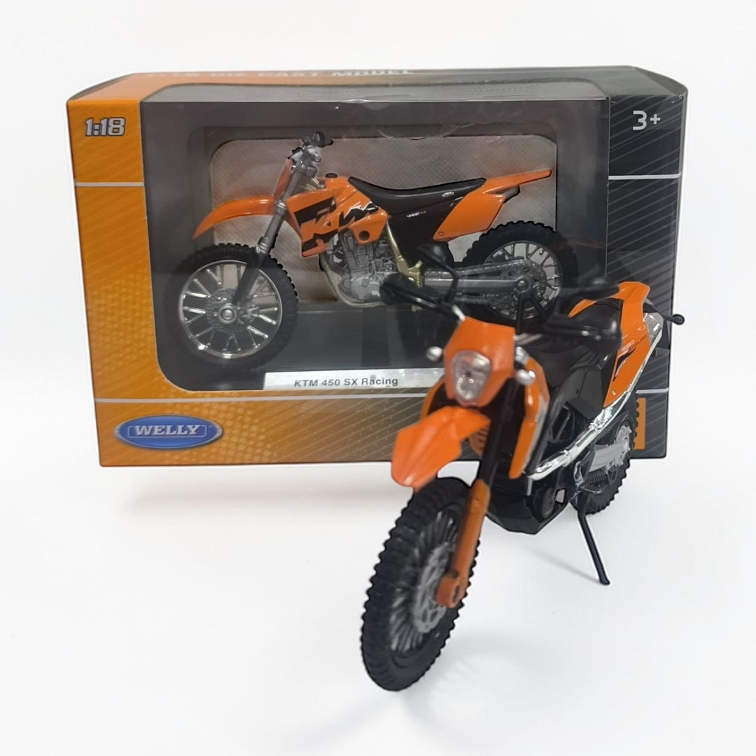 KTM 450 Racing Welly Escala 1:18 | Moto Off Road Motocross Modelo de Colección