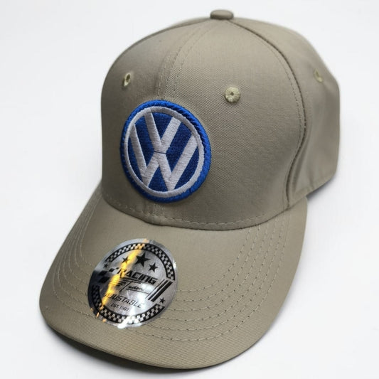 Gorra Volkswagen Beige | Gorra VW Ajustable Estilo Clásico Automotriz