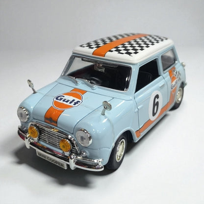 Morris Mini Cooper 1961–67 Gulf Edition – Modelo de Colección 1:18 en Metal