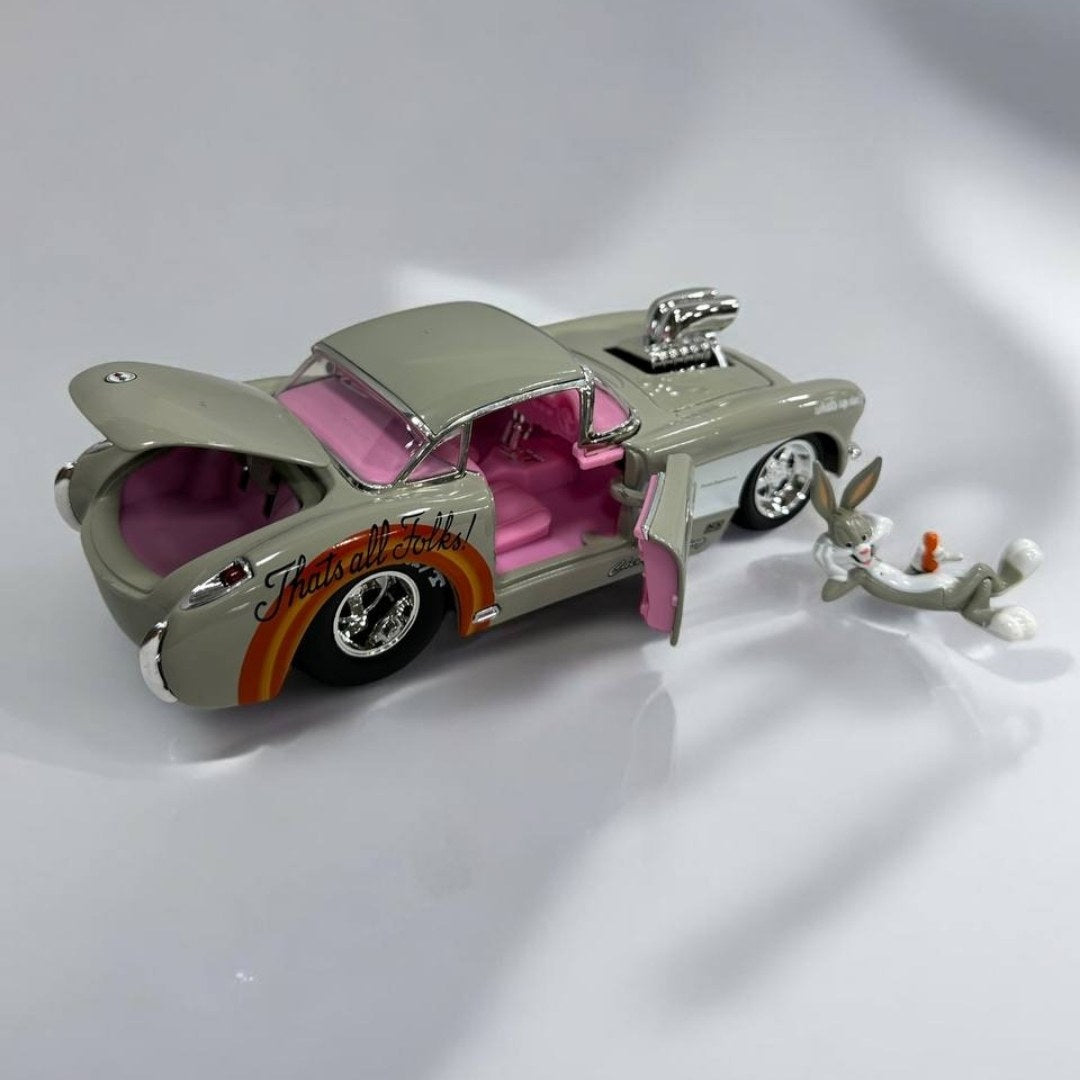 Bugs Bunny y Chevrolet Corvette 1957 a Escala 1:24 – Diversión y Estilo Clásico