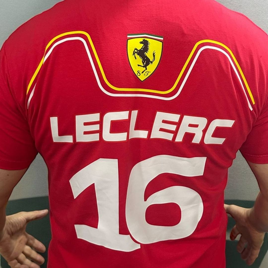 Camiseta Ferrari 2024 Leclerc - ¡Adrenalina y Elegancia con Charles Leclerc!