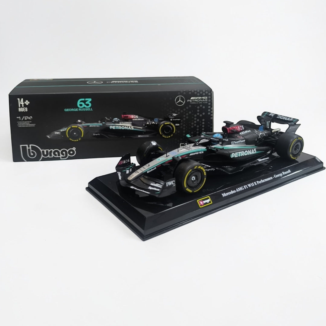 Mercedes F1 W16 #63 George Russell 1:24 Bburago – Auto Fórmula 1 de Colección