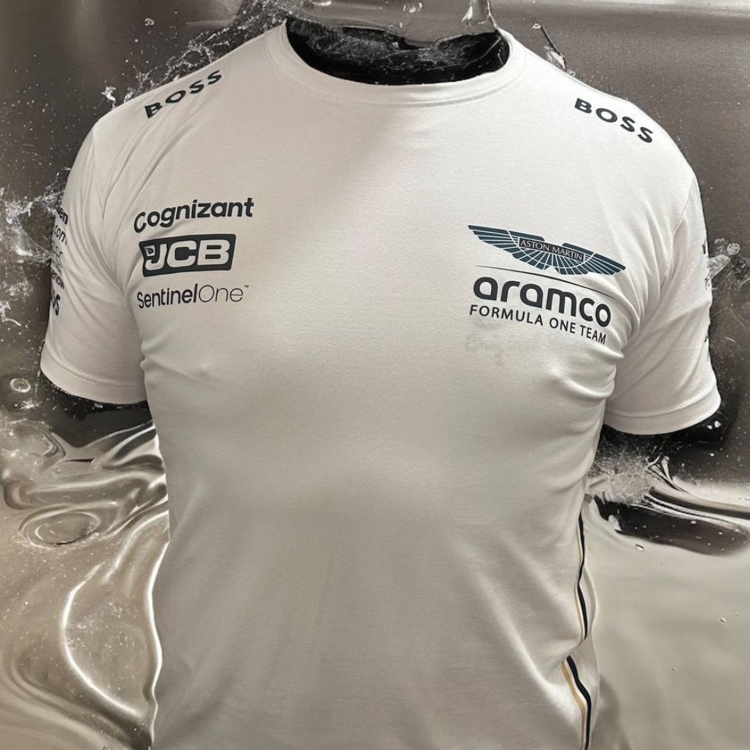 Camiseta Blanca Aston Martin 2024 - ¡Estilo y Renovación en Cada Carrera!