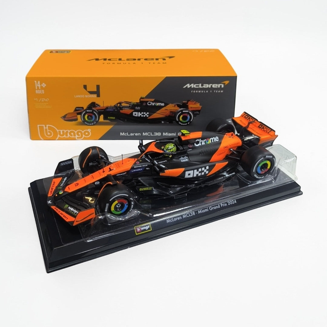 McLaren MCL38 Lando Norris #4 Escala 1:24 – Fórmula 1 de Colección