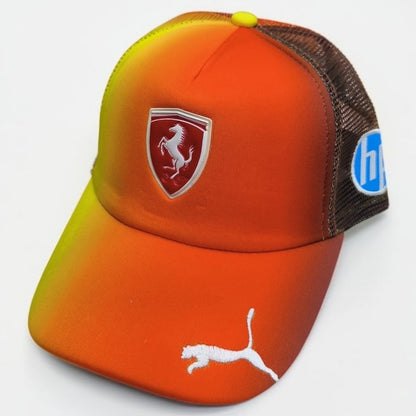 Gorra Ferrari Degradado Rojo Amarillo | Scuderia Ferrari Fórmula 1 Estilo Racing